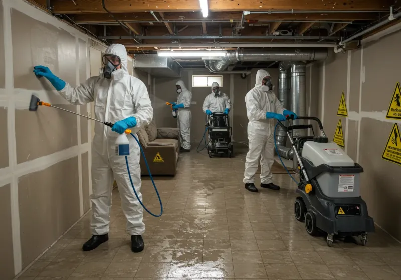 Basement Moisture Removal and Structural Drying process in Avenue B and C, AZ